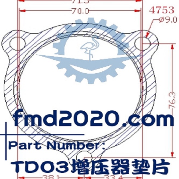 履带挖掘机配件锋芒机械供应TDO3增压器垫片